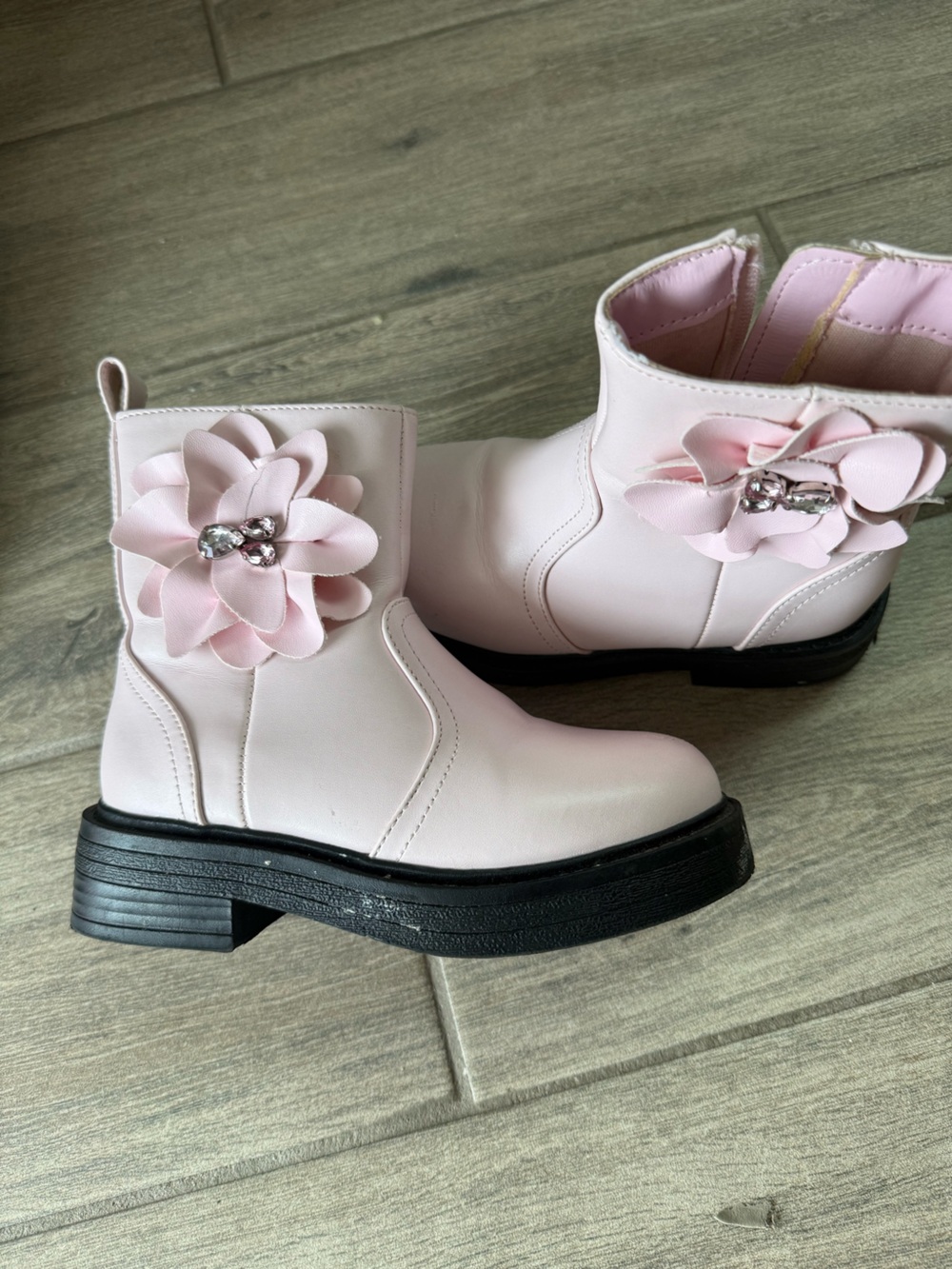 Steve Madden Pink Flower Accent Ankle Boots